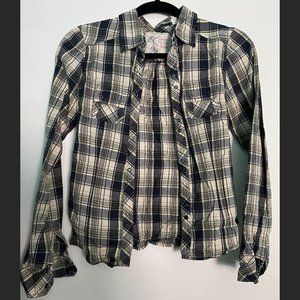 girl krazy fitted plaid shirt with snaps